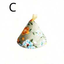 1件装印花家用三角锅帽铁锅防烫隔热帽套悬挂式厨房砂锅铁锅手柄手套 - 彩色 - 查看 9