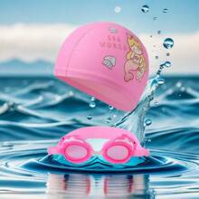 3-12 Years Old Kids Swimming Goggles Set, Includes Swimming Cap, Anti-Fog Anti-Leak Wide Frame Goggles, Professional Training Equipment Suitable For Pool, Beach, Water Park, Holiday Gift