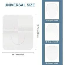 Fundas de Asiento de Inodoro Desechables, Fciles de Transportar, Solubles en Agua, Tamao Universal Adecuadas para Viajar, Salir, Aseos Pblicos 100PCS - 150 - Ver 9