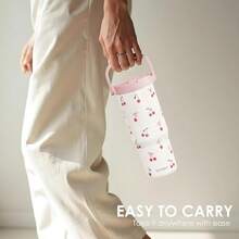 Pink Bow Stainless Steel Straw Lid Tumbler 30oz With Carry Handle For Women Girls, Insulated Travel Coffee Cup, Gift For Sports Outdoor Workout Christmas Birthday - Quả anh đào 2 - Xem 5