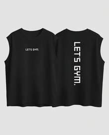 Camiseta Regata Oversized Let's Gym Musculação Esportiva Treino Camisa Academia - Preto - Visão 4