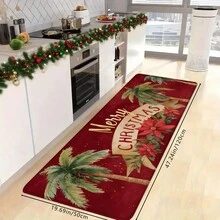 1pc Traditional Floral Doormat - Soft, Absorbent, Non-Slip PVC Welcome With Merry Design, Washable, Indoor/Outdoor Use, Decorations - 彩色 - 查看 7