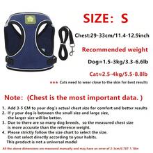 1組寵物胸衣背心+牽繩，柔軟舒適反光可調整貓/狗用背心，不窒息小寵物牽繩，適用於散步的貓胸衣牽繩 - 藏蓝色 - 查看 15