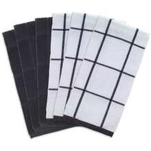 T-fal Textiles - Toallas de Cocina de 2 Unidades, parquet, sólido/Cheque, Paquete de 2, , 2 Unidades(Negro) - Multicolor - Ver 4