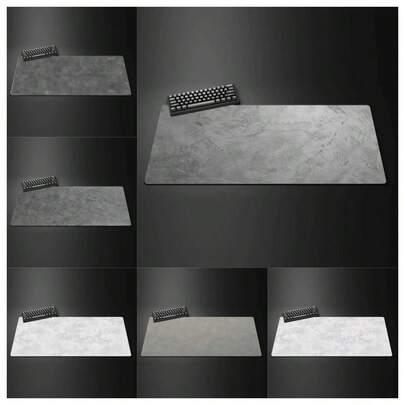 1pc Extra Large Gray Textured Gaming Mouse Pad, Computer Desk Gaming Desk Mat, XXL Rubber Non-Slip Keyboard Mouse Pad, Long Desk Mat