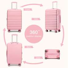 PP Hardshell Luggage 20 24 28 Inch Carry On Cabin Suitcase Expandable TSA Lock 360 Spinner Wheels Lightweight 3 Piece Set Check In Travel Holiday - Pink - View 2