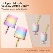 Vintage Countertop Cotton Candy Maker Homemade Candy Sweets For Birthday Parties, Includes A Scoop And 10 Candy Cones, Gifts  (White) - 美規A型插(110-127V) - 查看 2