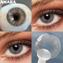 AMARA 灰色隱形眼鏡，自然外觀，藍色隱形眼鏡，灰色隱形眼鏡，棕色隱形眼鏡，聖誕派對隱形眼鏡 - MELBOURNE-GRAY - 查看 4