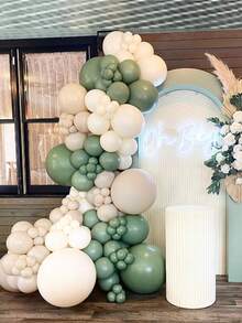 Bộ 180 bóng bay trang trí cổng vòm màu trắng, xanh lá cây, be, chủ đề rừng rậm, thích hợp trang trí sinh nhật cho bé trai và bé gái, phù hợp cho đám cưới, tiệc mừng em bé chào đời, lễ rửa tội. - Nhiều màu - Xem 6