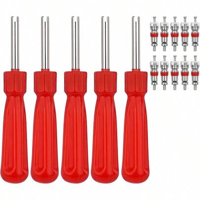 5Pcs Handle Car Tire Core Removal Wrench Tire Repair Tools