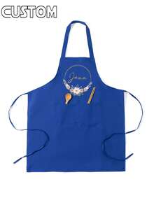 1pc Customized Kitchen Cooking Apron, Custom Profile/Name Print Apron - Personalized Cooking Apron, Custom Logo Apron, Chef Apron, Custom Name Apron, Gift For Bakers, BBQ Apron, Kitchen Apron, , Customize Apron Women, Custom Aprons With Logo, Customized Aprons With Pockets, Design Your Own Apron