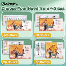 Marie's Artist Grade Gouache Paint Set,12/18/24/36 Colors And 1pc Paintbrush, Vibrant Colors And Multi-Purpose For Highly Pigmented, Gouache Paints For Canvas, DIY Projects, Paper, Crafts, Professional Art Supplies For Artists, Hobbyist & Adults In Thanksgiving & Christmas And More(5ml Each Tube) - one-size - View 7