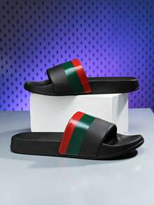 Plus Size 23# Men's Summer Slippers, Size 36-48, Outdoor Comfortable Casual Shoes, Lightweight Non-Slip House Slippers, Wear-Resistant Breathable Men's Sandals, Outdoor & Daily Wear (Asymmetric Pattern). The Soles Of These Slippers Are Made Of EVA Material. Do Not Expose To Direct Sunlight For A Long Time, Otherwise The Shoes Will Shrink. - 1978 Black - View 3