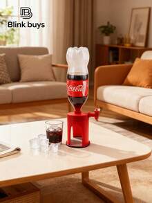 Dispositivo inversor para refrescos , dispensador de refrescos tipo máquina, grifo para bebidas (refrescos, cerveza), dispensador invertido de bebidas, dispensador de agua invertido - Rojo - Ver 2