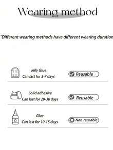 Aufklebe-Kurznägel mit PMMA Schwarz Nagel Neue Luxus Schwere Handwerkskunst Barock Perle Goldenes Zeitalter Rein Handgefertigt Nagelkunst 10-teiliges Set