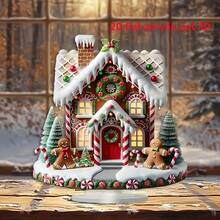 1 قطعة بيت زنجبيل أكريليك كلاسيكي، ديكور طاولة الحفلات، هدية عيد مبهجة، ديكور منزلي وعرض نافذة، زخرفة مكتبية متعددة الوظائف، مناسبة لرأس السنة وعيد الحب - متعدد الألوان - مشاهدة 3