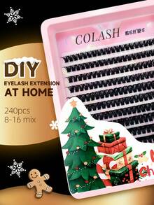 Colash 8-16 mix, Juego de múltiples piezas Rizo: C/D Imitación de piel de visón artificial hecha a mano Injerto de pestañas finas súper ligeras resistentes al agua Pestañas en forma de abanico gruesas y rizadas de larga duración Adecuado para pestañas naturales de anime, regalo para mujeres y niñas Racimos de pestañas, racimos de pestañas, pestañas individuales, pestañas, pestañas postizas, regalos para mujeres, regalos de Navidad. - vistoso - Ver 2