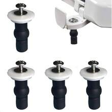 Tornillos para bisagras de asiento de inodoro, tornillos de tuercas superiores de goma expandibles, fijaciones universales para asiento de inodoro, kit de fijacin de agujeros ciegos para asiento de inodoro paquete de 4 - negro - - Ver 2