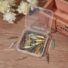 1 caja de 120 piezas de colgante de pluma de estilo bohemio con forma de hoja boho atrapasueños pluma colgante de aleación de colores para la fabricación de joyas amuletos pulseras - 1 - Ver 1