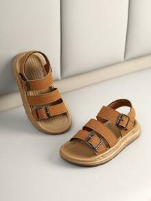 1 Pair Summer New Fashion Princess Style Sandals, Soft Bottom Toddler Kids Beach Sandals - Mustard Yellow - View 2