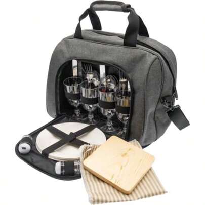 Four Person Canvas Insulated Picnic Bag
