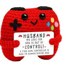 1pc Handmade Crocheted Desktop Decor, Funny Game Controller Shaped, Great Birthday Gift For Best Friends, Sisters, Moms, Grandmas, Coworkers, Family, Positive Vibes, Party, Halloween, Christmas, Stuffing For Socks, Room/Bedroom Decor, Children Plush Doll, Small Gift