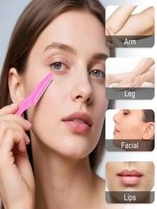 24pcs/12pcs/6pcs/3pcs/1pc/Set Hair Trimmer, Eyebrow Razor And Face Shaver Designed For Men And Women, Includes Exfoliating Tool, Long Handle Design, Precision Protective Cover, Stainless Steel Protective Net Blade With Cover, Reusable And Washable Eyebrow Trimmer And Shaver, Suitable For Beginners Eyebrow Shaping And Facial Hair Grooming