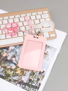1pc Elegant Acrylic Card Holder With Heart Decor Keychain - For ID/Credit Card Storage & Protection, Fashionable Pendant Keychain, Gift For Friends - Multicolor - View 15