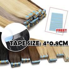 20PCS 50G Blonde Tape In Extensions Real Human Hair Color 60# Platinum Blonde Natural Seamless Tape In Hair Extensions Human Hair  Double Sided 16-26 Inch Hair Extensions Tape Ins Add Volume For Woman Everyday Hairstyle Cosplay Party Halloween Use - S60 - 查看 7