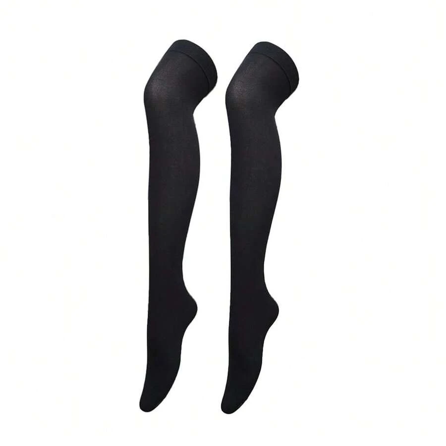 Women's Opaque Stretchy Nylon Over Knee Thigh High StocFKings Knee High Costume Boot Socks For Daily Wear Cosplay{Inchsize_nameinch:InchOneSizeinch,Inchcolor_nameinch:InchBlackinch} - 黑色 - 查看 1