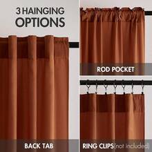 White Privacy Sheer Curtains 84 Inch, Light Filtering 2 Panels Set - Orange - View 9