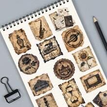 50pcs Retro Tags PET Transparent Stickers For Luggage Water Bottle Phone Laptop Guitar Scrapbook Notebook Decal - Multicolor - View 8