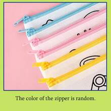 18/8 piezas Estuche de lápices de tela no tejida con diseño de dibujos animados creativos, bolsa de lápices de pintura de graffiti DIY para estudiantes, pequeño regalo de recompensa para niños estudiantes - Multicolor - Ver 12