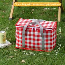 1pc Outdoor Picnic Tote Bag, Insulated Lunch Bag, Thick Fabric, Suitable For Office, School, Picnic, Camping, Large Capacity, Portable - Multicolor - View 9