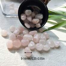 100克天然高品质玫瑰石英碎石，原石抛光鹅卵石，家居装饰，花园装饰，鱼缸装饰，盆栽装饰，许愿瓶，天然石材 - 粉色 - 查看 4