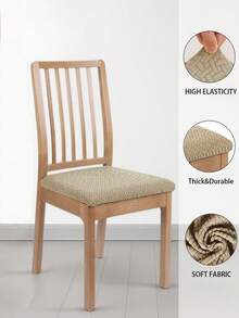 1/4 Stücke Stuhlsitzbezüge, dehnbar, staub- und wasserdicht, geeignet für Esszimmer, Wohnzimmer, Schlafzimmerstühle - Khaki - Übersicht 7