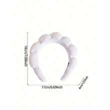 1pc White Headband, Makeup Facial Headband, Cleansing Headband, Turban Headband, Soft Headband, Suitable For Women & Girls, Fashionable Accessory, Great Gift,Skincare Headband,Beauty,Skin Care Products,Spa,Self Care,Skin Care Tools,Face Care,Esthetician Supplies,Skin,Face Wash,Facial - 白色 - 查看 3