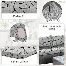 8PCS Waterproof Patio Sofa Covers With Elastic Floral Printed Stretch Outdoor Cushion Seat Covers Set Of 8 Wicker Chair Washable Replacement GreyCushions Not Included - B10XámHoa - Xem 4
