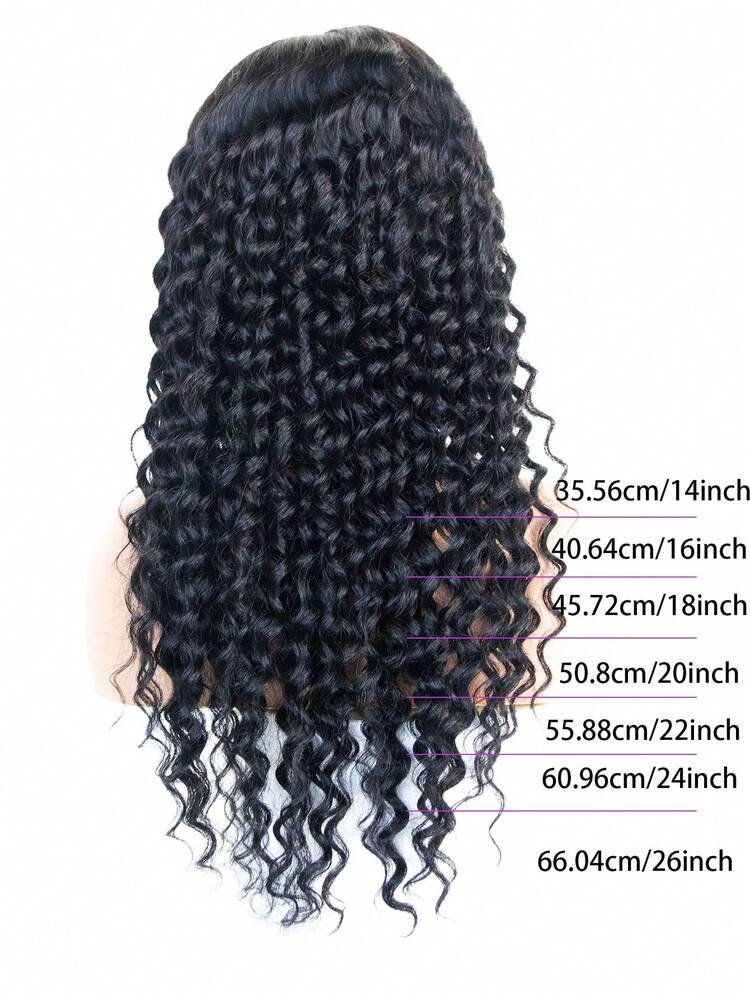 Deep Wave 5x5 Glueless Lace Wigs Human Hair Wig Pre Plucked Transparent Lace Wig Nature Color For Women 150% Density Virgin Hair - Black - View 5