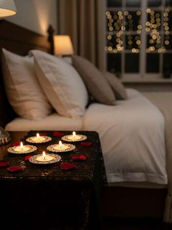 1Set Nordic Vintage Romantic Candle Holder, Round Metal Candle Holder Tray, Suitable For Tabletop Decoration, Wedding Party, Family Gathering Decoration, Dining Table Candlelight Dinner, Home Modern Decoration, Dining Table Coffee Table Living Room Tabletop Decoration