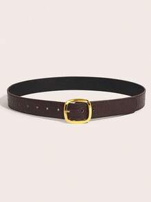 1/3pcs Buckle Waist Belt - Minimalist American Retro Decorative Skirt Suit Belt, Marble Texture Personalized Leather Belt - Subculture Black Pant Belt, Burgundy Casual Belt Suitable For Daily & School Wear - Multicolor - View 9
