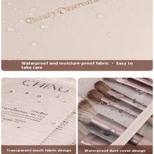 Large Capacity Travel Makeup Bag, Waterproof Leather Organizer Bag, Lettered (A-Z), Multi-Functional Cosmetic Organizer Bag, Zippered Toiletry Bag, Suitable For Makeup Brushes, Lipsticks, Foundation, Serums, Essential Oils, Eyeshadow Palettes, Etc. Ideal For Autumn And Bedroom Decoration. - Multicolor - View 10