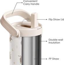 Pink Bow Stainless Steel Straw Lid Tumbler 30oz With Carry Handle For Women Girls, Insulated Travel Coffee Cup, Gift For Sports Outdoor Workout Christmas Birthday - Cat - 查看 2