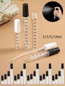 Chai xịt nước hoa mini 2/3/5/10ml - Nhỏ gọn & trong suốt, có thể nạp lại, bình xịt nước hoa du lịch có vạch chia, tiện lợi bỏ vào ví, thích hợp đựng nước hoa & mẫu mỹ phẩm | Bình xịt tinh dầu cầm tay chống rò rỉ với vòi phun sương mịn - Nhiều màu - Xem 1