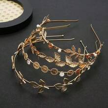 Bandă minimalistă cu venă aurie, accesoriu de păr luxos cu textură metalică, bandă elegantă în stil francez pentru purtare zilnică