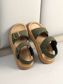 New Children Flat Sandals, Summer Beach Sandals For Boys And Girls, Outdoor Non-Slip Toddler Flat Sandals, Soft Bottom Student Sandals - Green - View 5