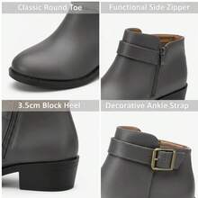 Women's Waterproof Heeled Snow Boots Chunky Heel Platform Ankle Boots Thermal Insulated Lace Up Winter Shoes Anti-Slip Durable Outdoor Commute Boots For Women Cold Weather Fashion Winter Footwear.Women's Winter Fashion Short Boots, Gray Denim Boots, Western Boots, Winter High Heels.Winter Clothes For Women,Fall Clothes For Women,Botines Elegantes De Mujer. - 灰色 - 查看 2