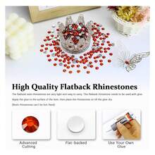 4500PCS Resin Flatback Rhinestone, 2mm 3mm 4mm 5mm 6mm Tangerine Red Flatback Rhinestones For Tumblers, Nails Art, Mugs, Bottles, Craft Dration, Loose Bling Glitter Gem Stone - 多色119 - 查看 2