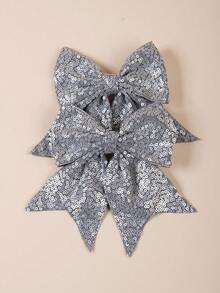 2/10个亮片丝带蝴蝶结发夹，闪亮啦啦队发夹，适合派对 - 彩色 - 查看 32