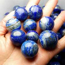 1pc Lapis Lazuli Sphere Stone, Natural Stone Decor, Home Accessory, Holiday Gift - Stone - View 4